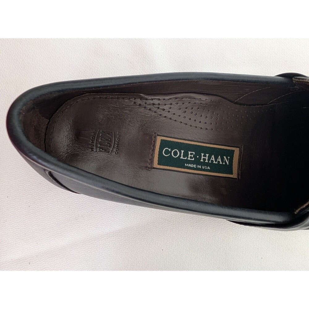 Cole Haan Genuine Crocodile Leather Loafers Sz 10? Black Slip On Dress Shoes US - Picture 4 of 11